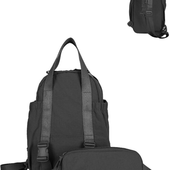Convertible Backpack to Crossbody Purse Lightweight Small Travel Bag with Detach